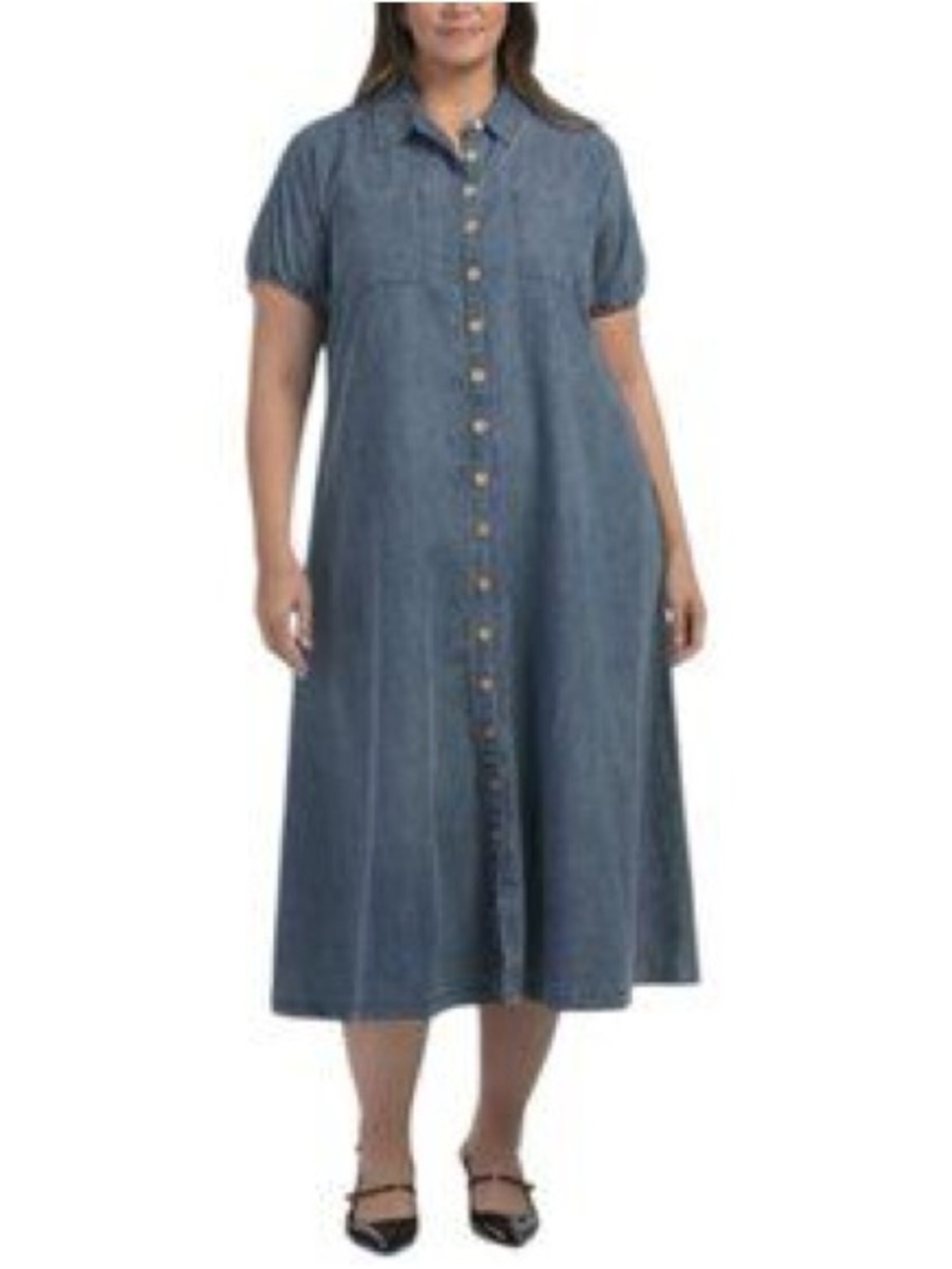Given Kale Long Denim Shirt Dress Sz 2X